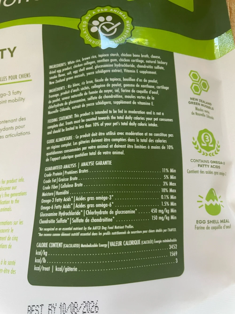 Mobility Functional Dog Treats - Green/White